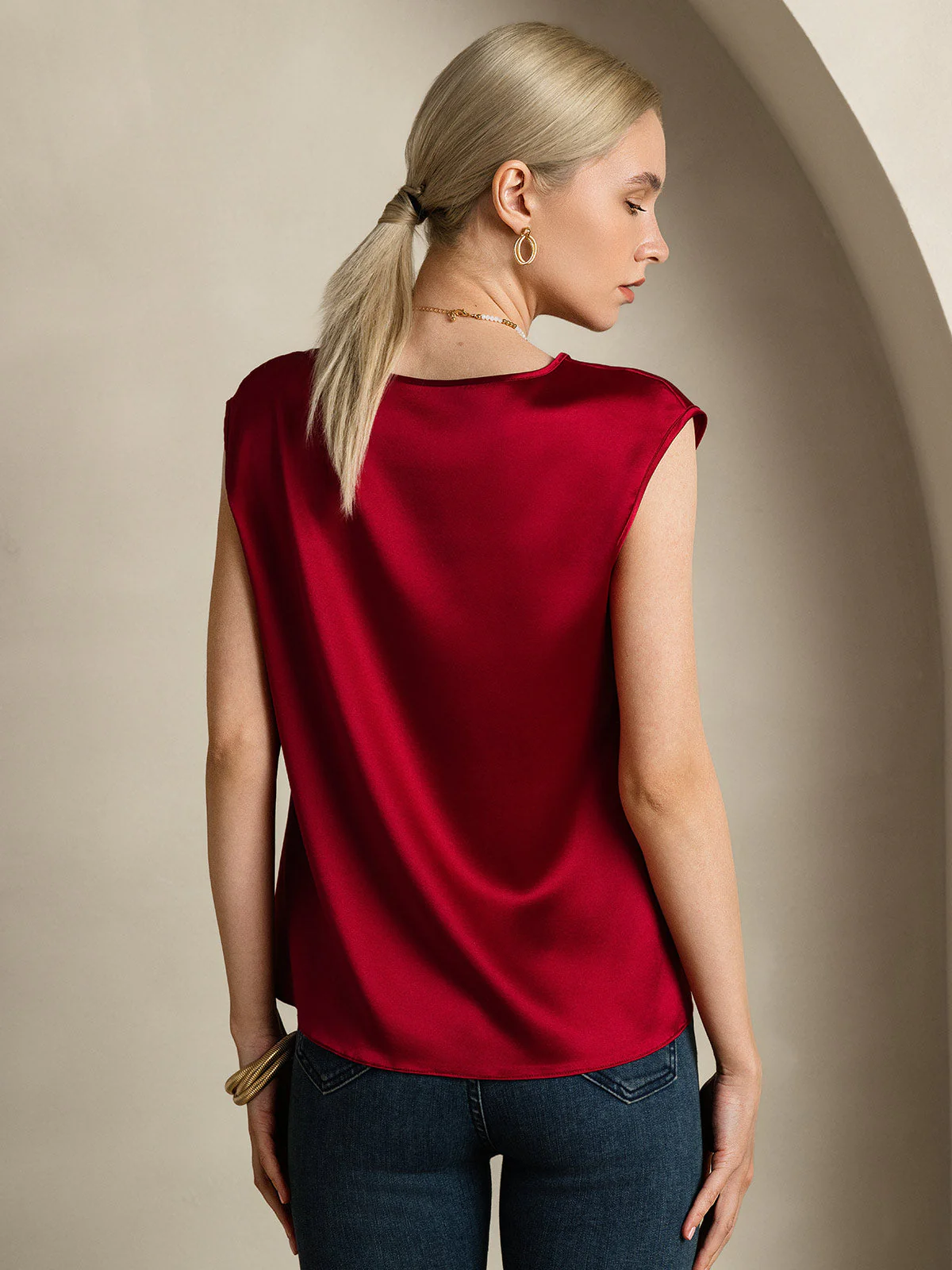 19Momme Zijde Kap Mouw Tanktop - Image 2
