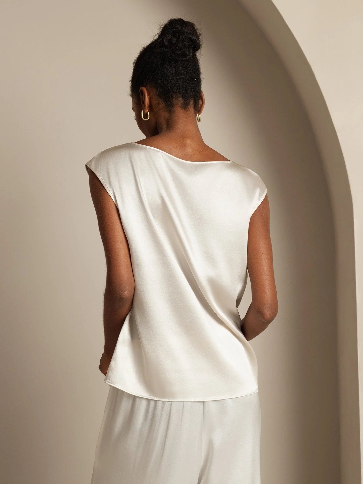 19Momme Zijde Kap Mouw Tanktop - Image 22