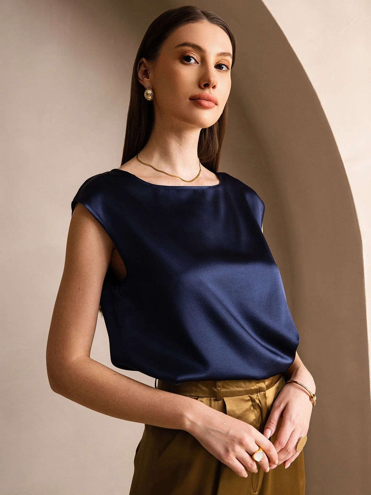 19Momme Zijde Kap Mouw Tanktop - Image 32