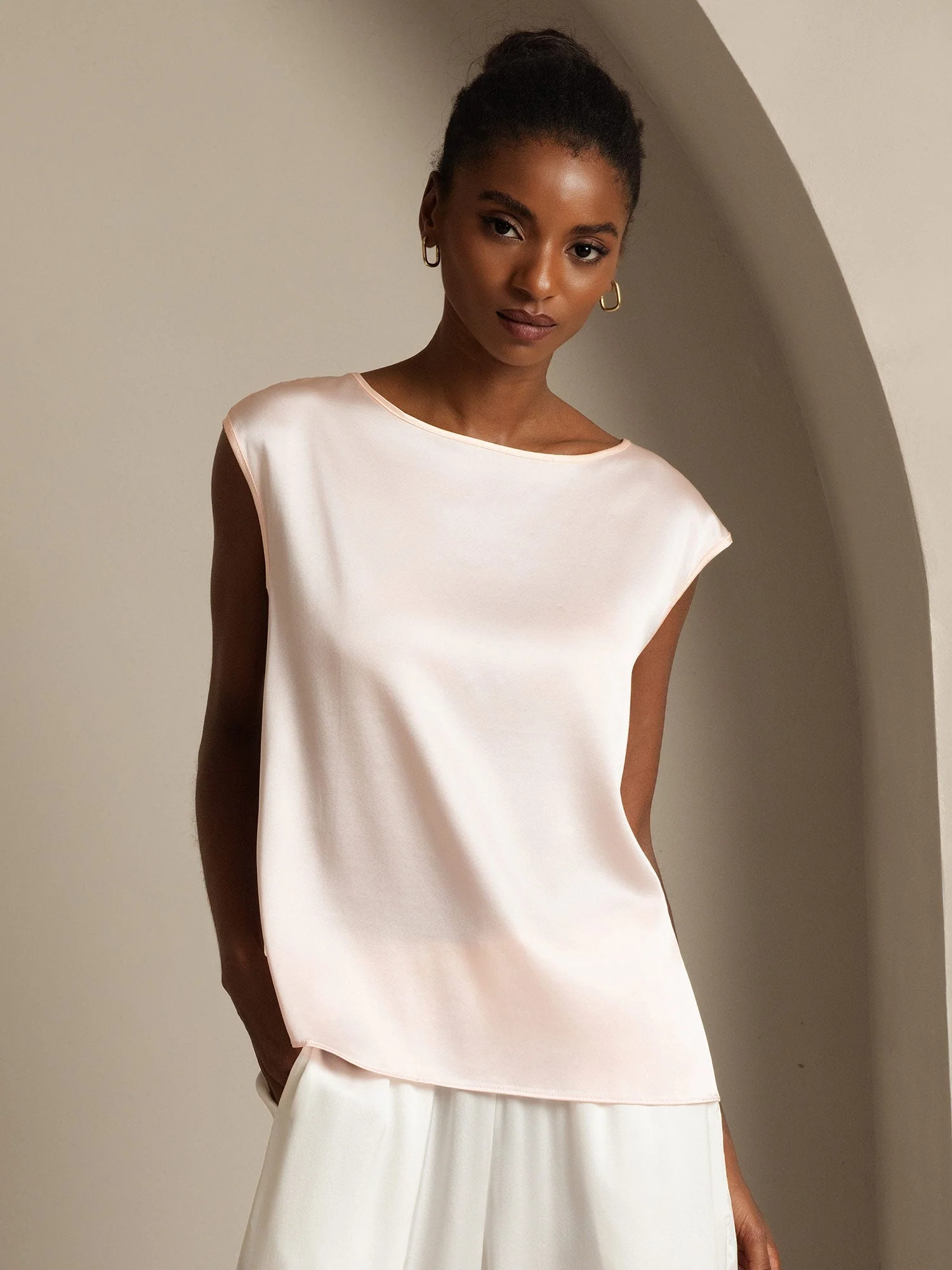 19Momme Zijde Kap Mouw Tanktop - Image 36