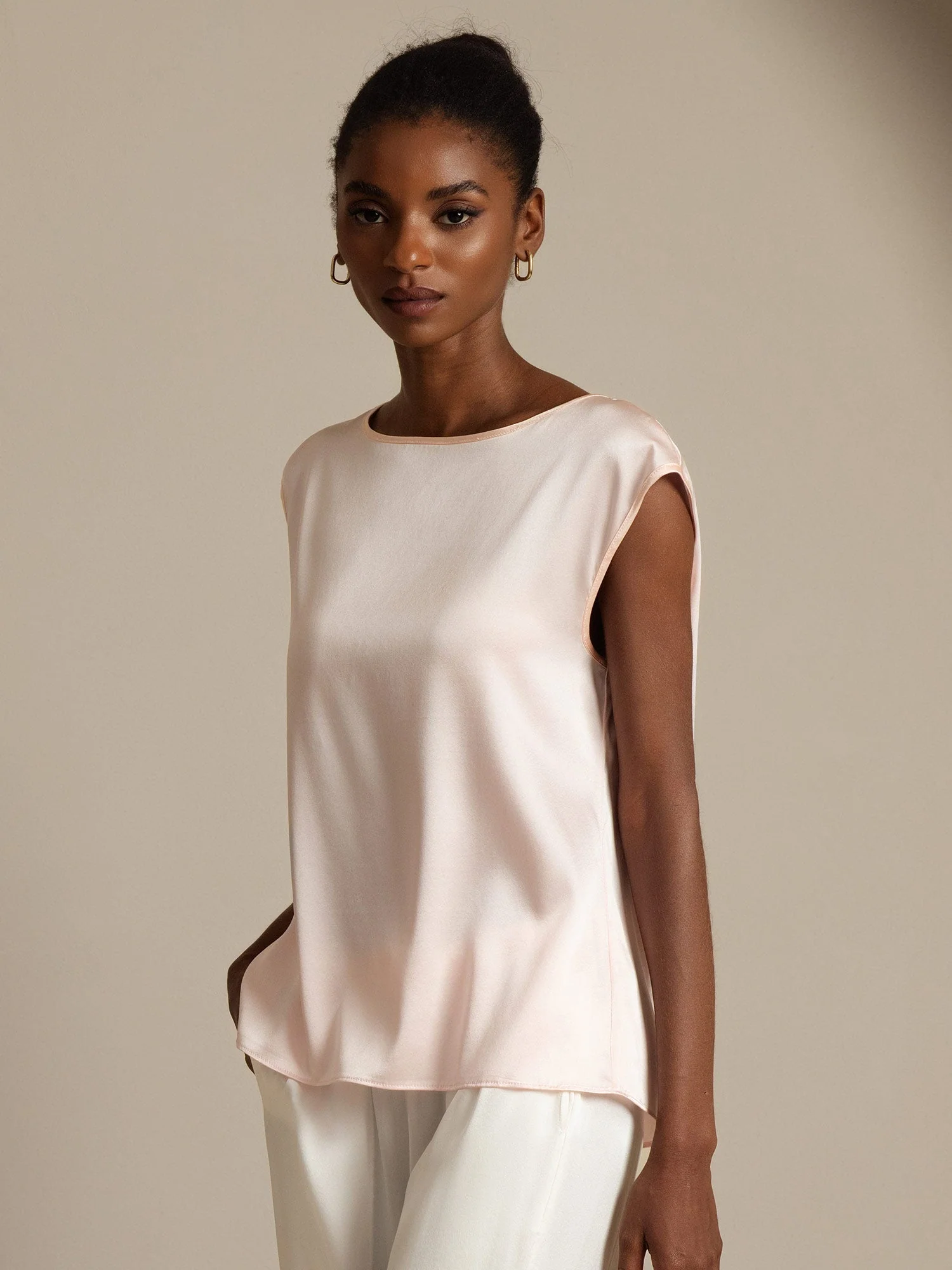 19Momme Zijde Kap Mouw Tanktop - Image 38