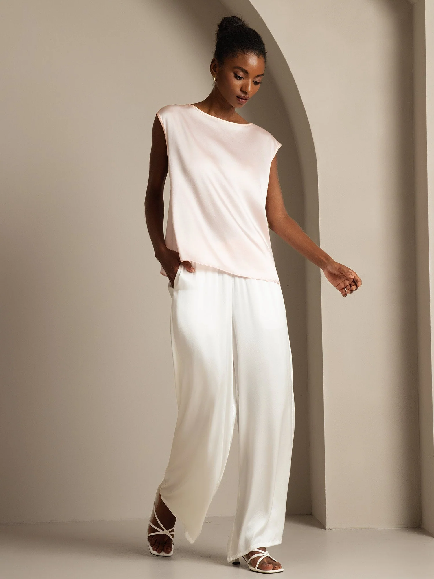 19Momme Zijde Kap Mouw Tanktop - Image 39