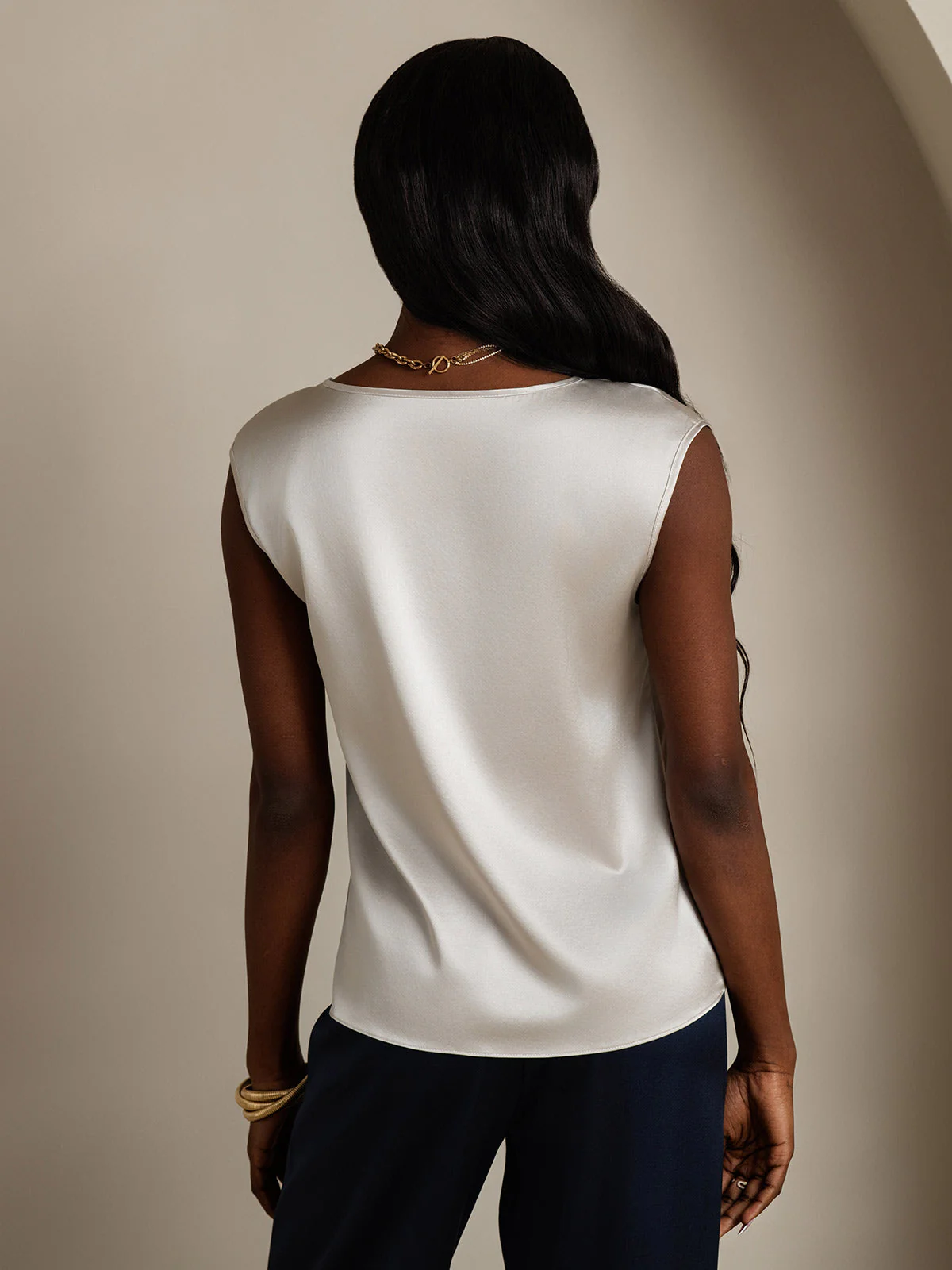 19Momme Zijde Kap Mouw Tanktop - Image 56