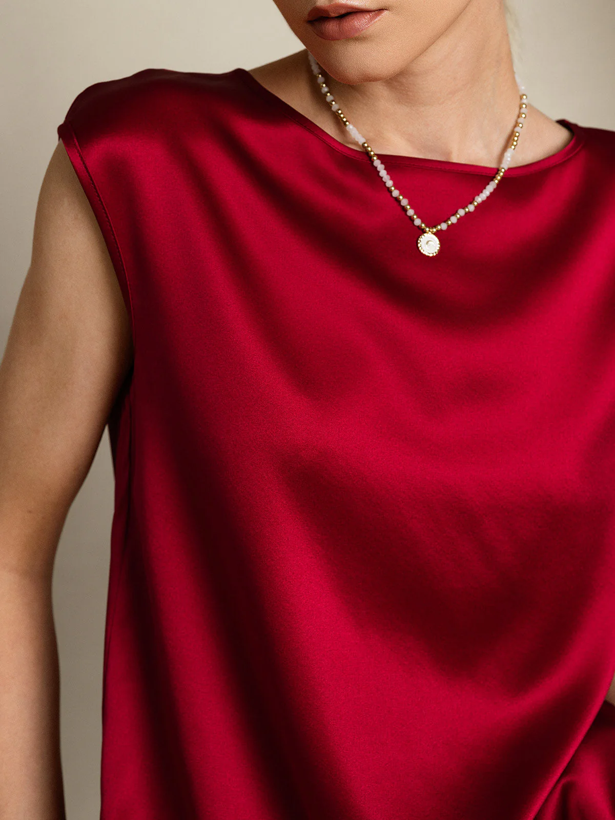 19Momme Zijde Kap Mouw Tanktop - Image 8