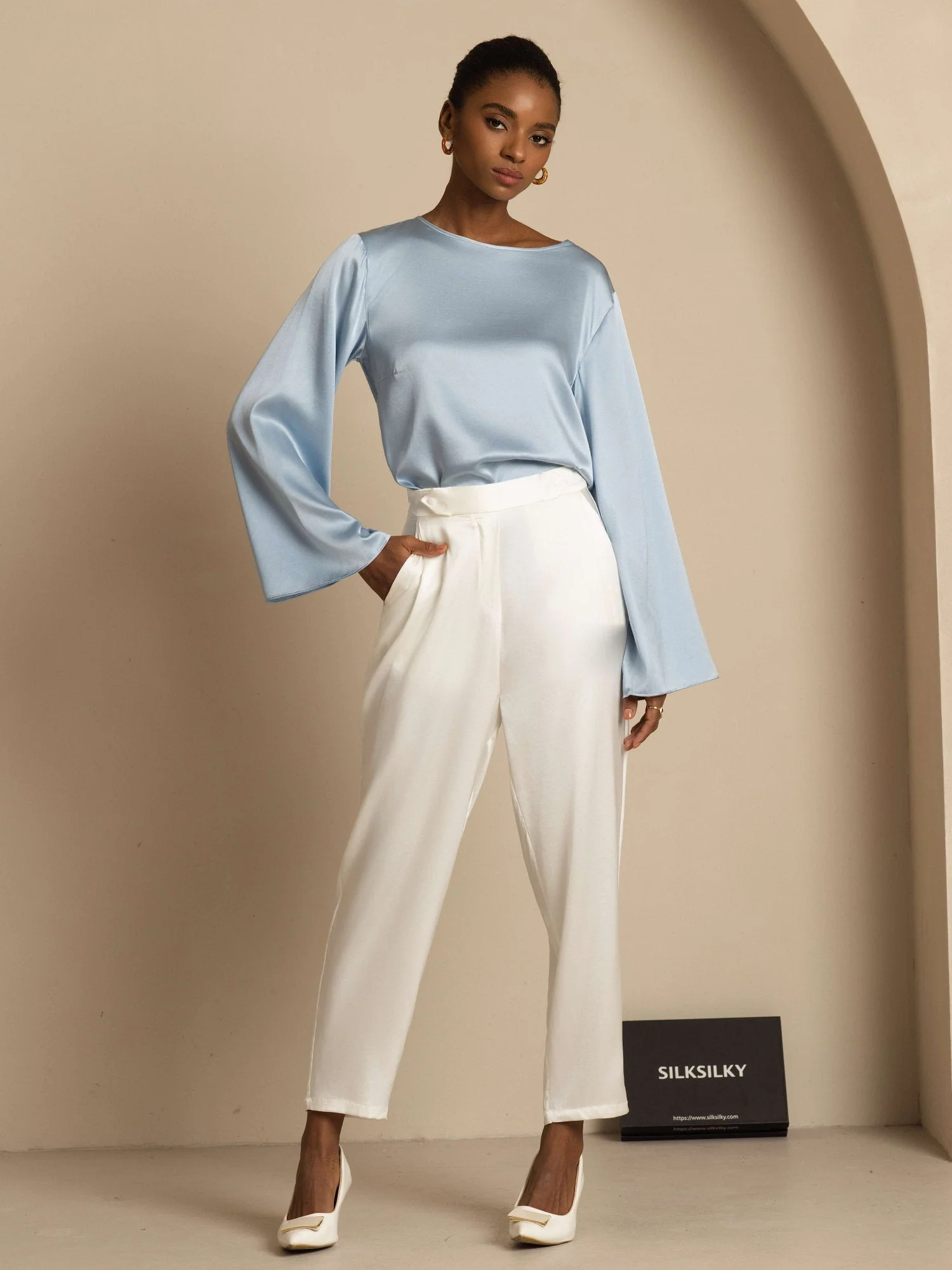 19Momme Zijde Relaxed Lange Mouwen Blouse - Image 47