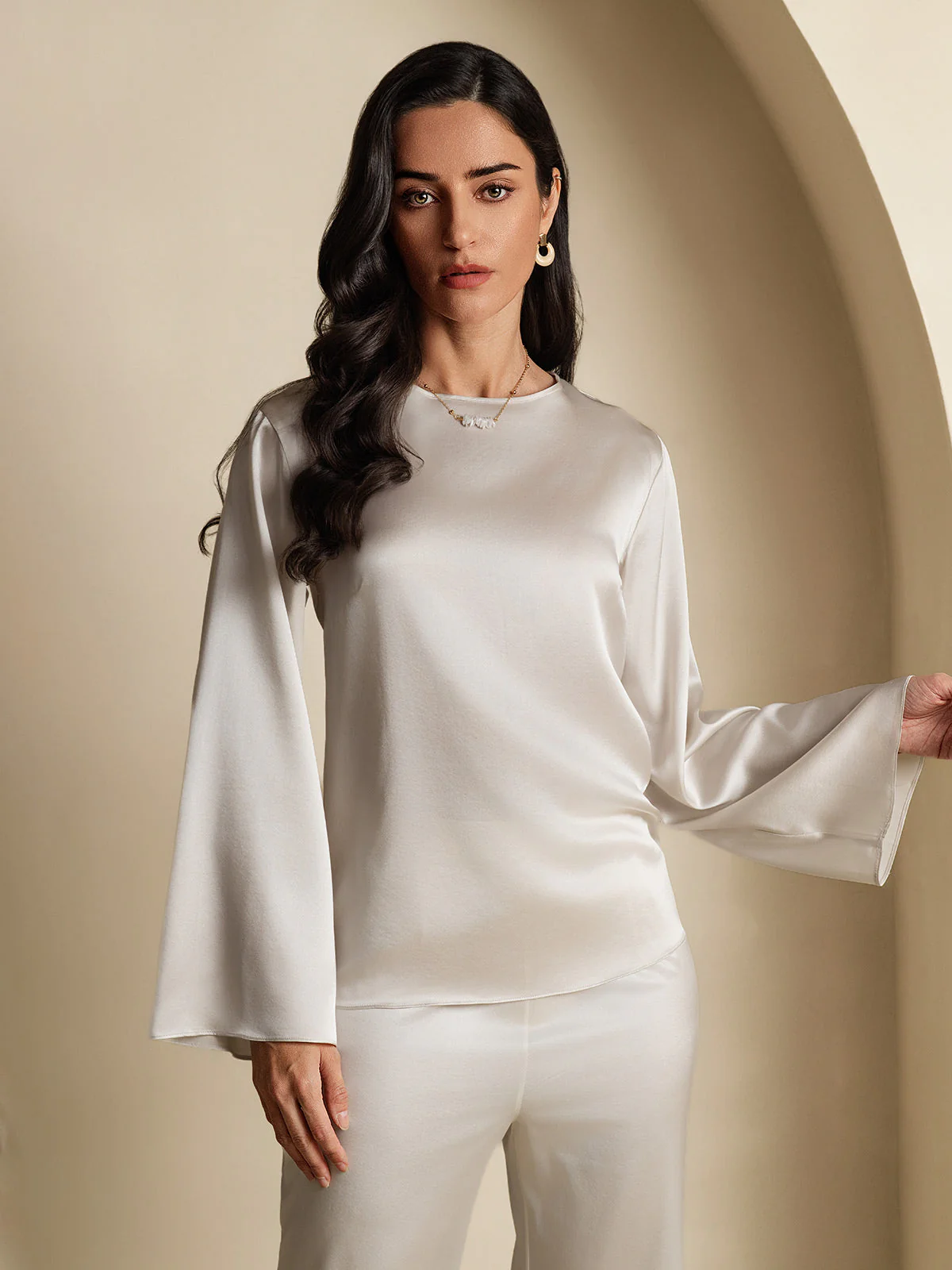 19Momme Zijde Relaxed Lange Mouwen Blouse - Image 58