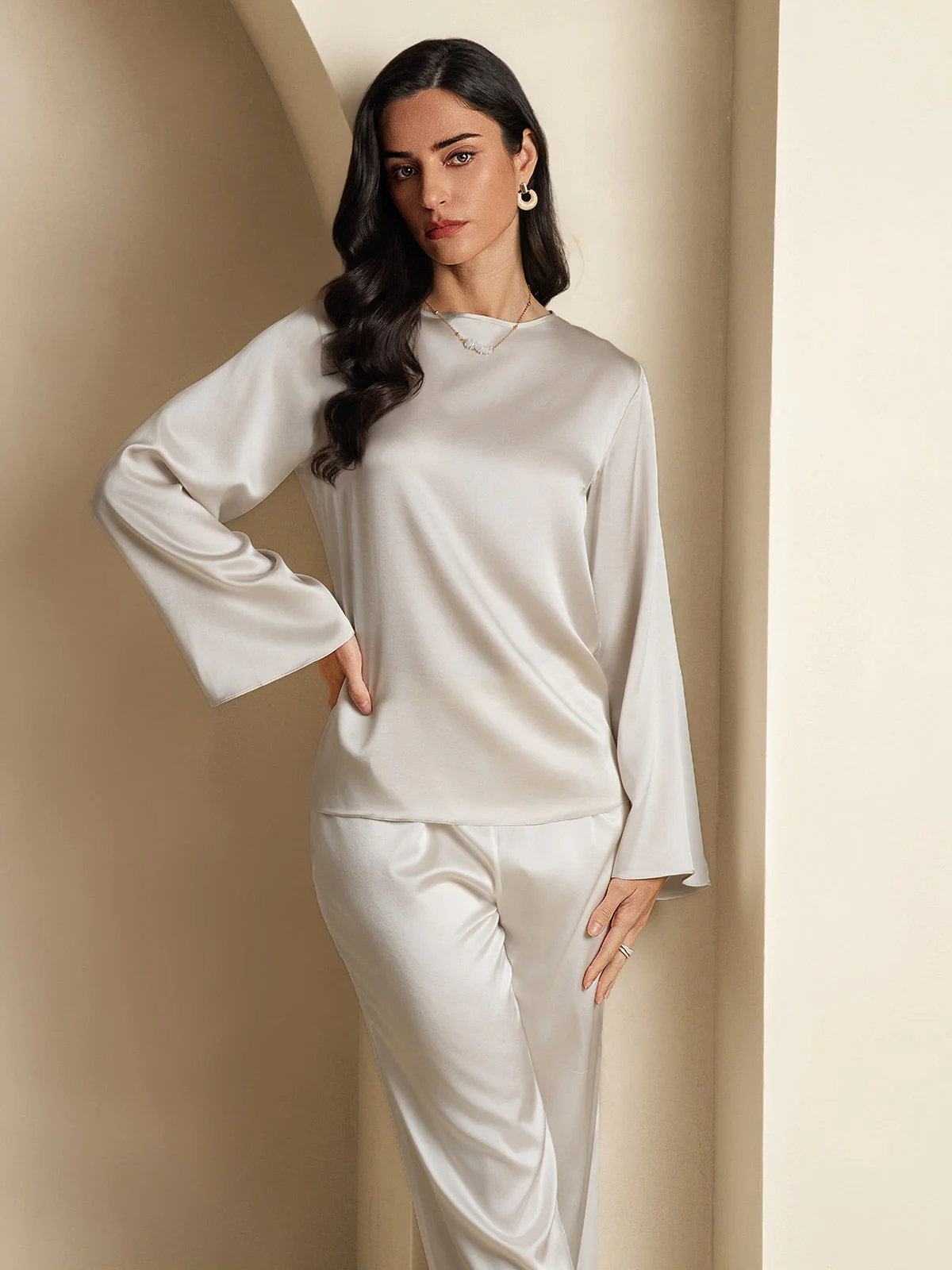 19Momme Zijde Relaxed Lange Mouwen Blouse - Image 61
