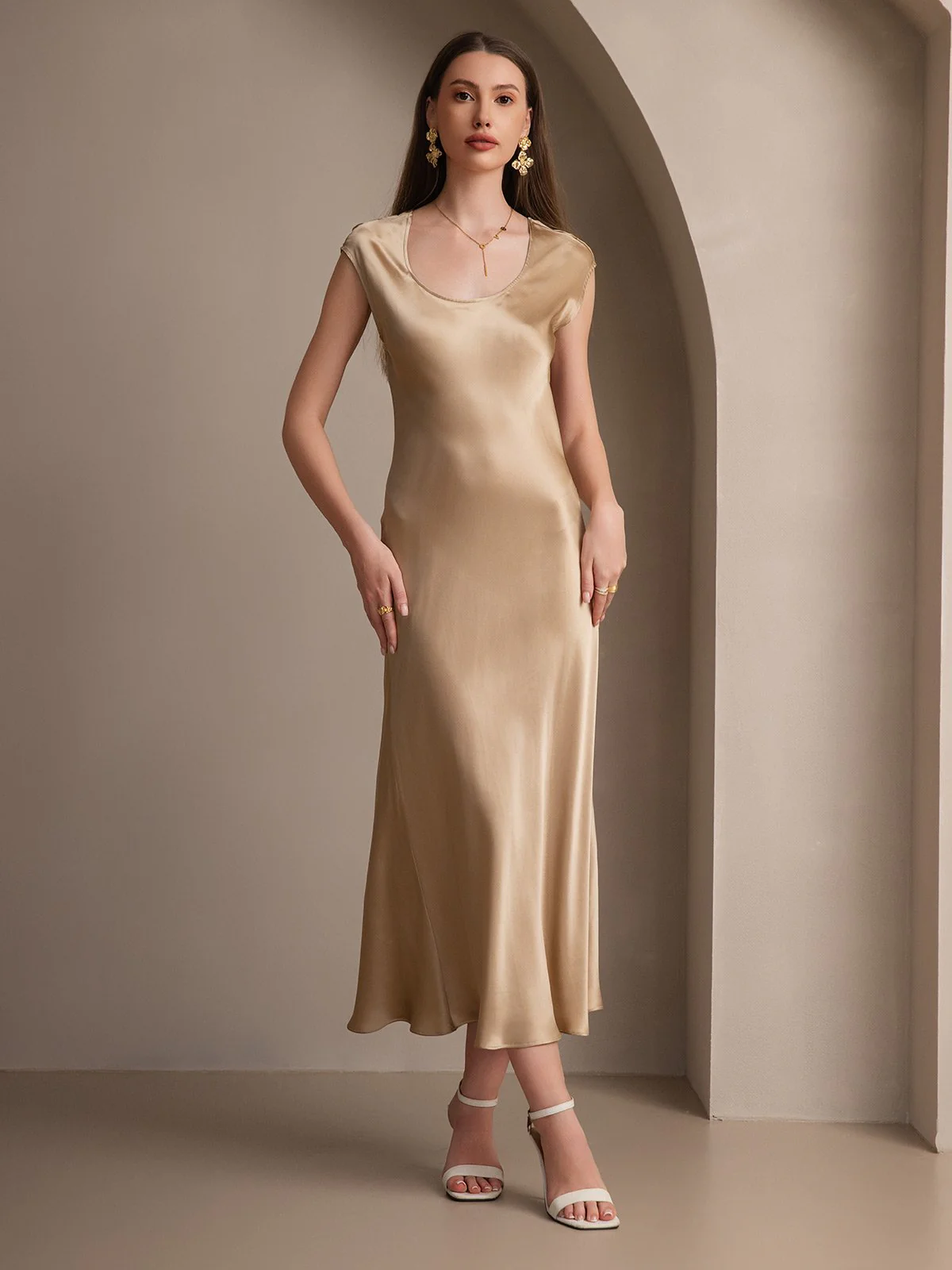 19Momme Zijde Casual Mouwloze Jurk - Image 18
