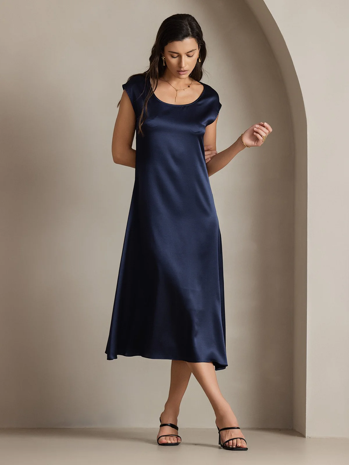 19Momme Zijde Casual Mouwloze Jurk - Image 47