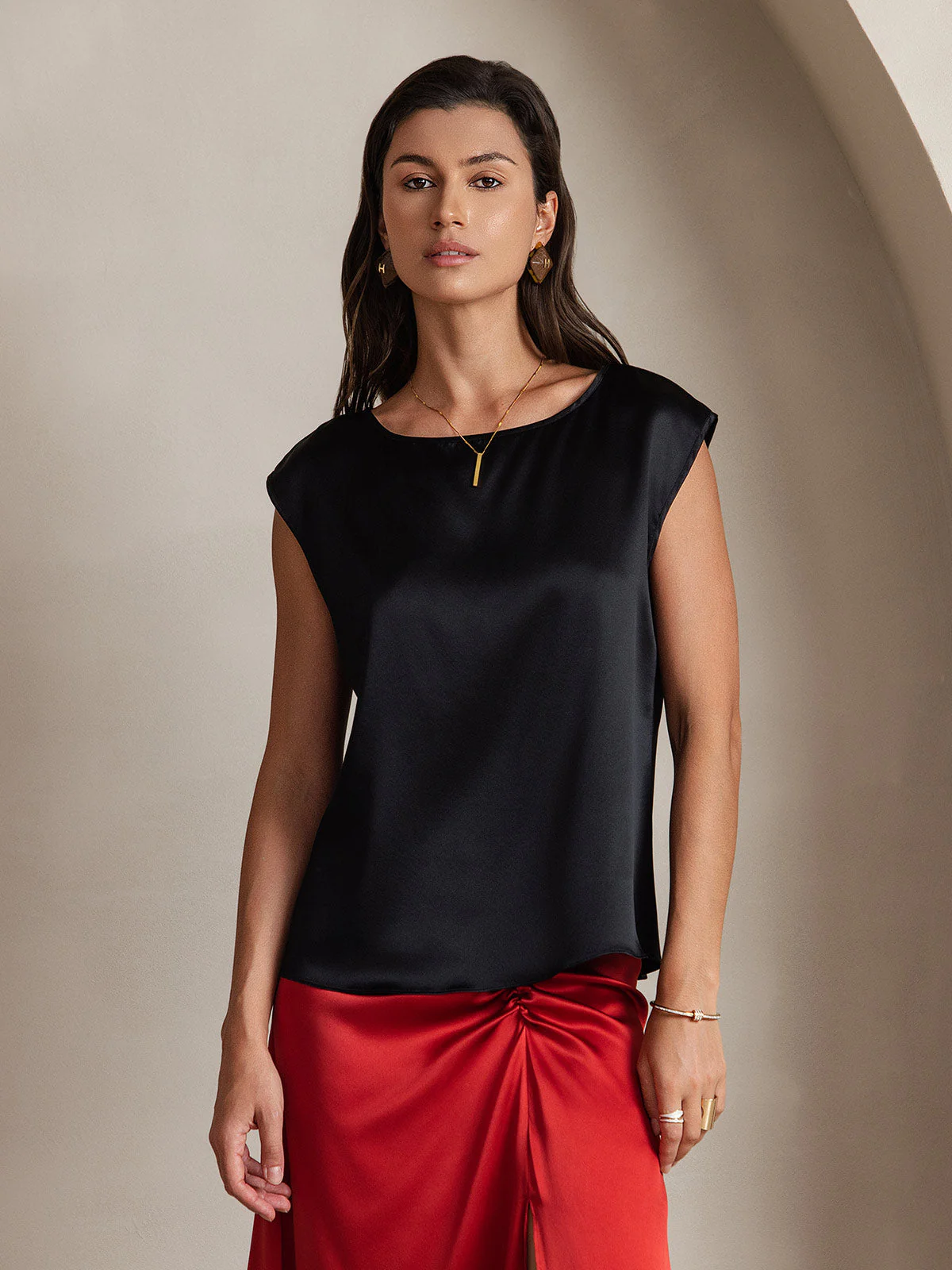 19Momme Zijde Kap Mouw Blouse - Image 10