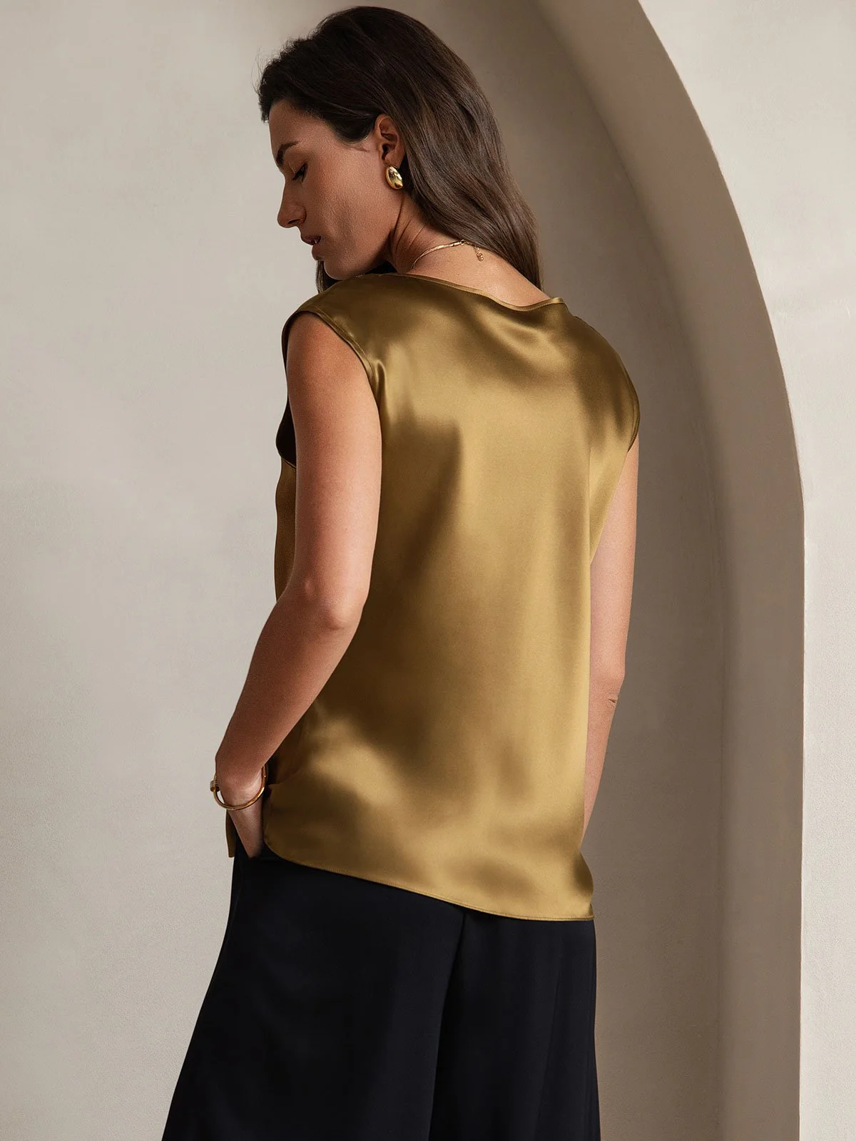19Momme Zijde Kap Mouw Blouse - Image 24