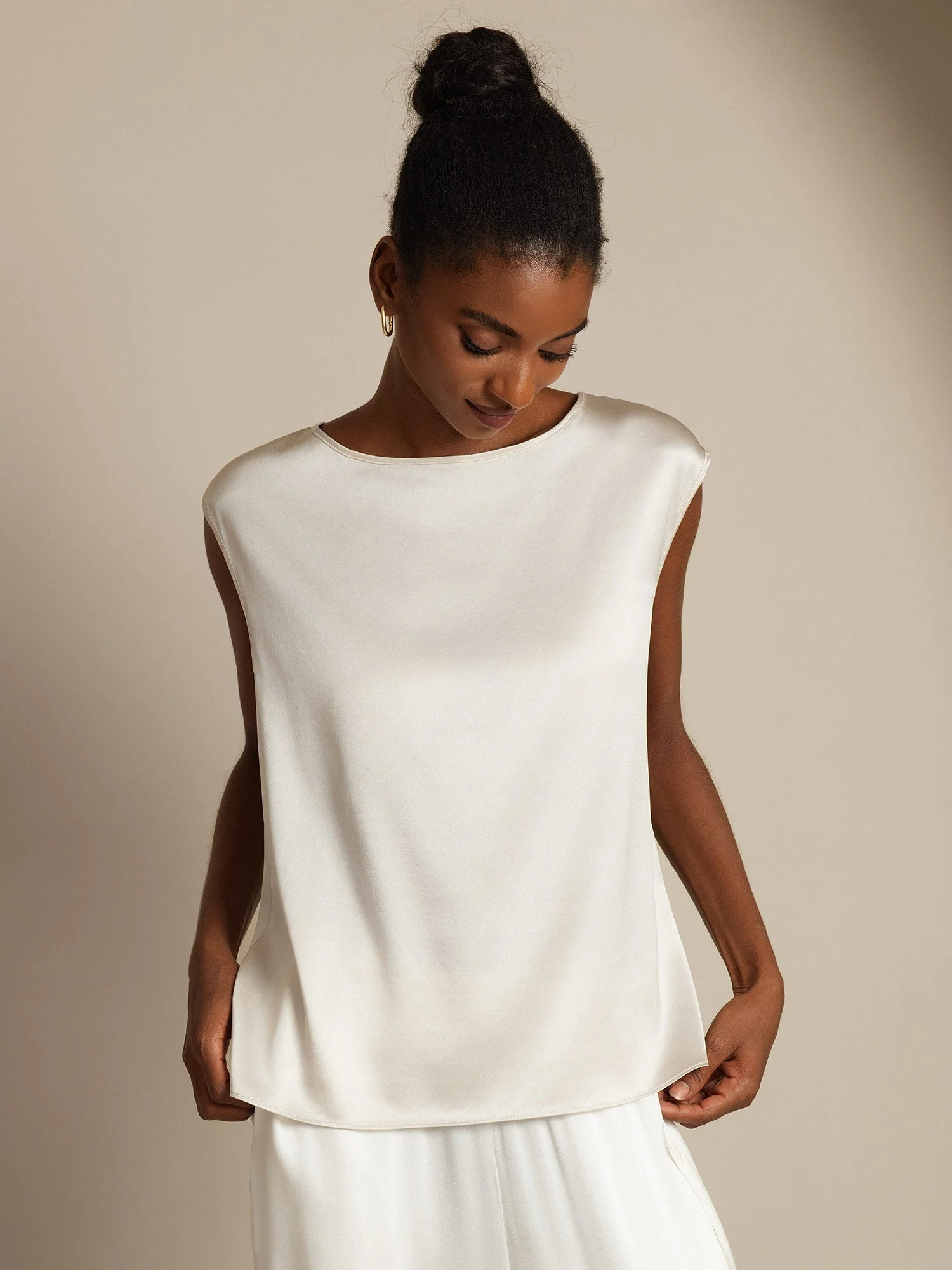 19Momme Zijde Kap Mouw Blouse - Image 6