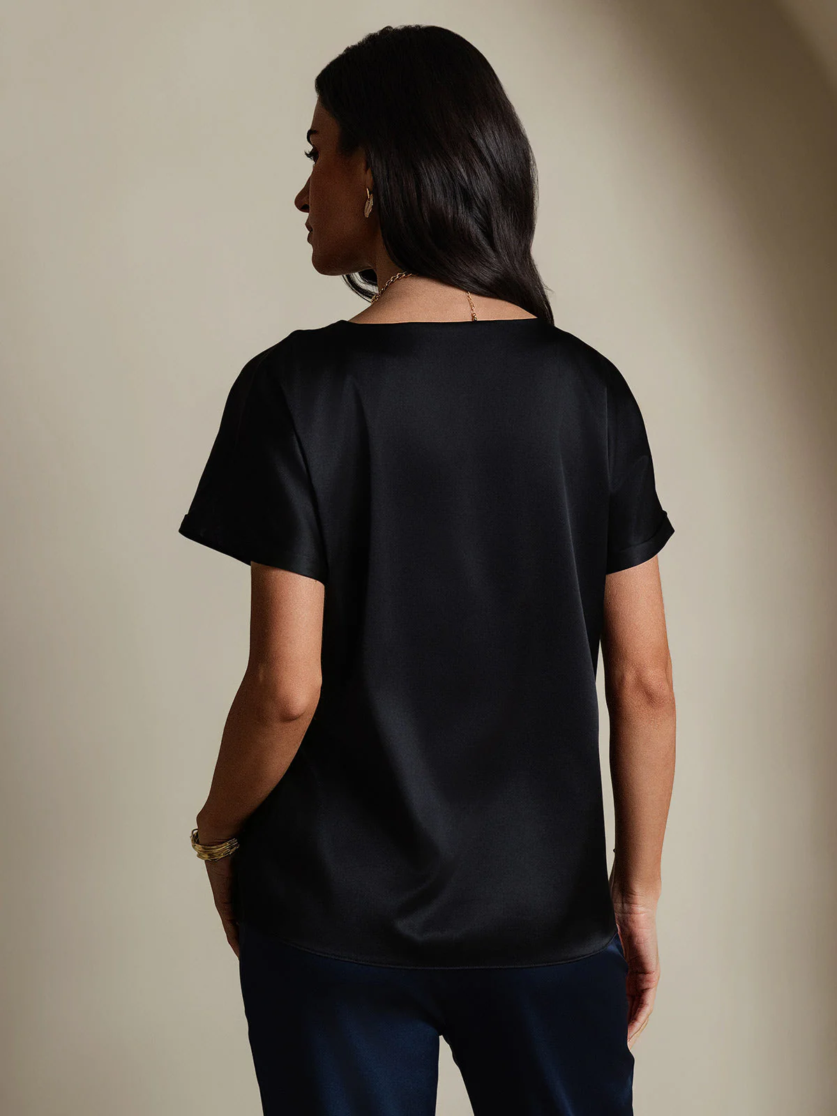 19Momme Zijden Klassieke Casual Korte Mouwen T-Shirt - Image 9