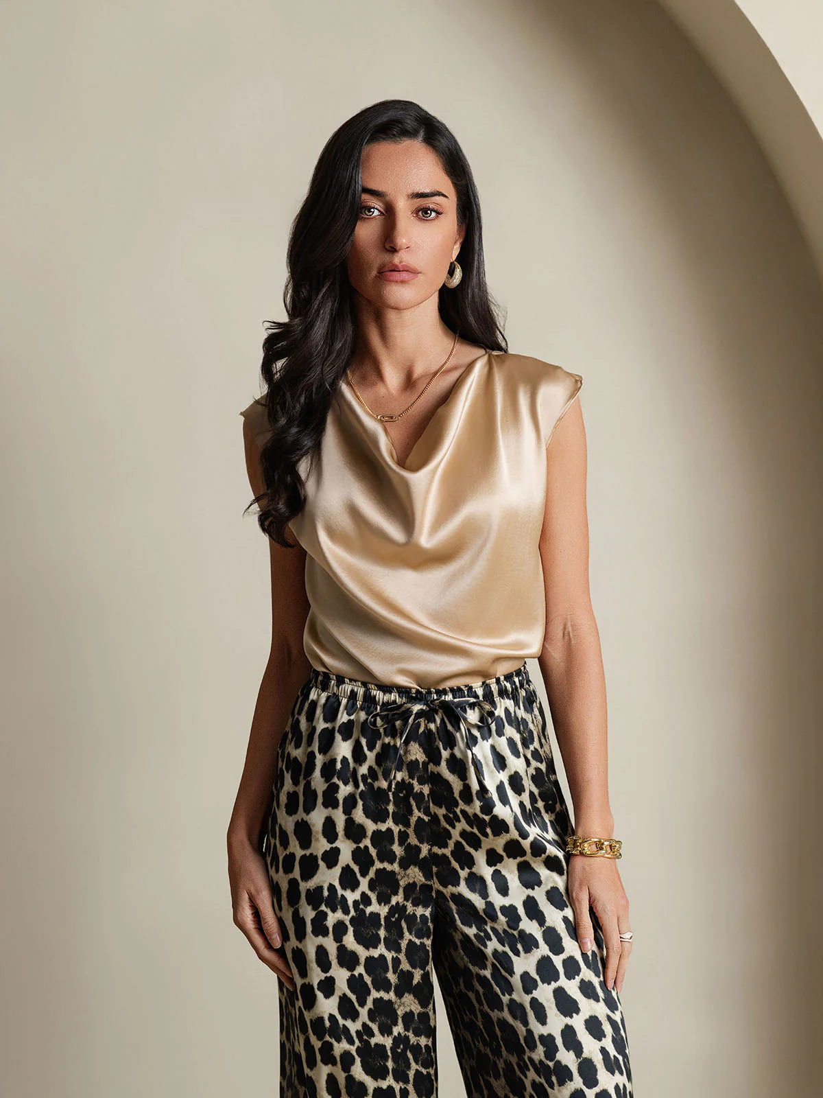 19Momme Zijde Coltrui Met Capmouwen Blouse - Image 11