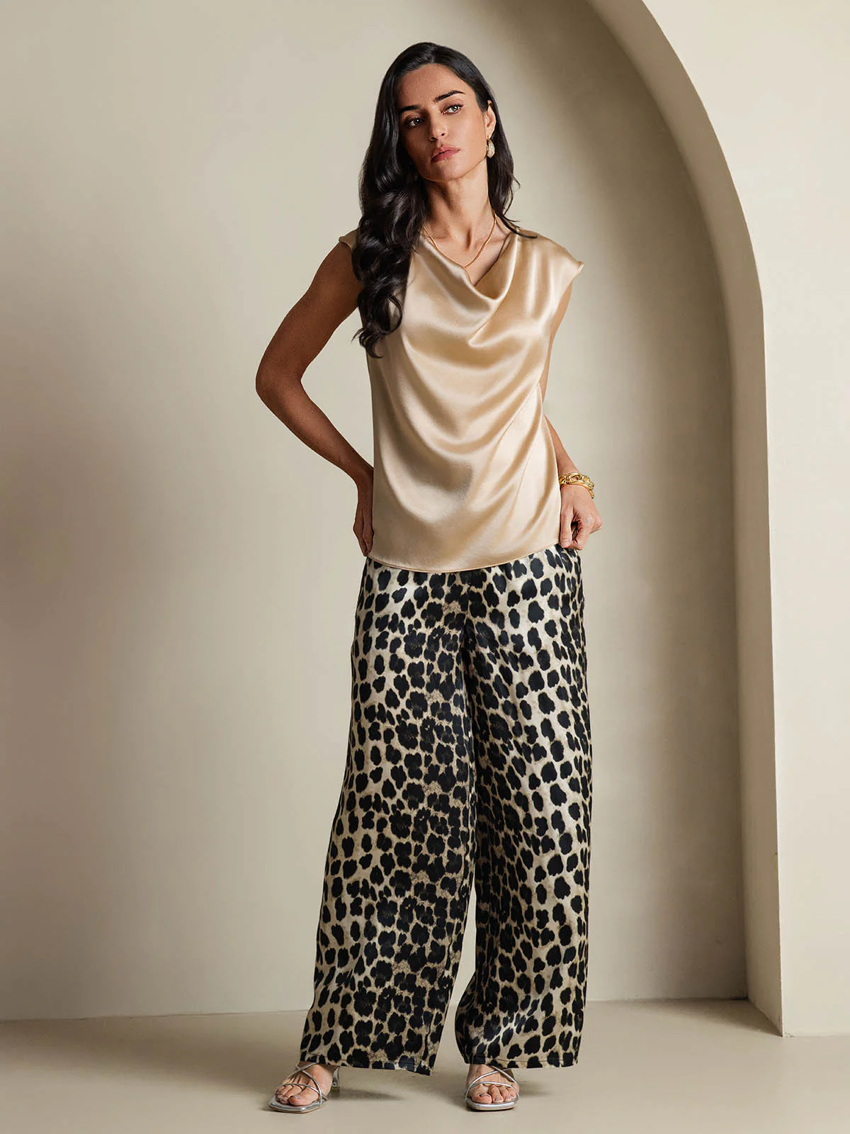19Momme Zijde Coltrui Met Capmouwen Blouse - Image 14