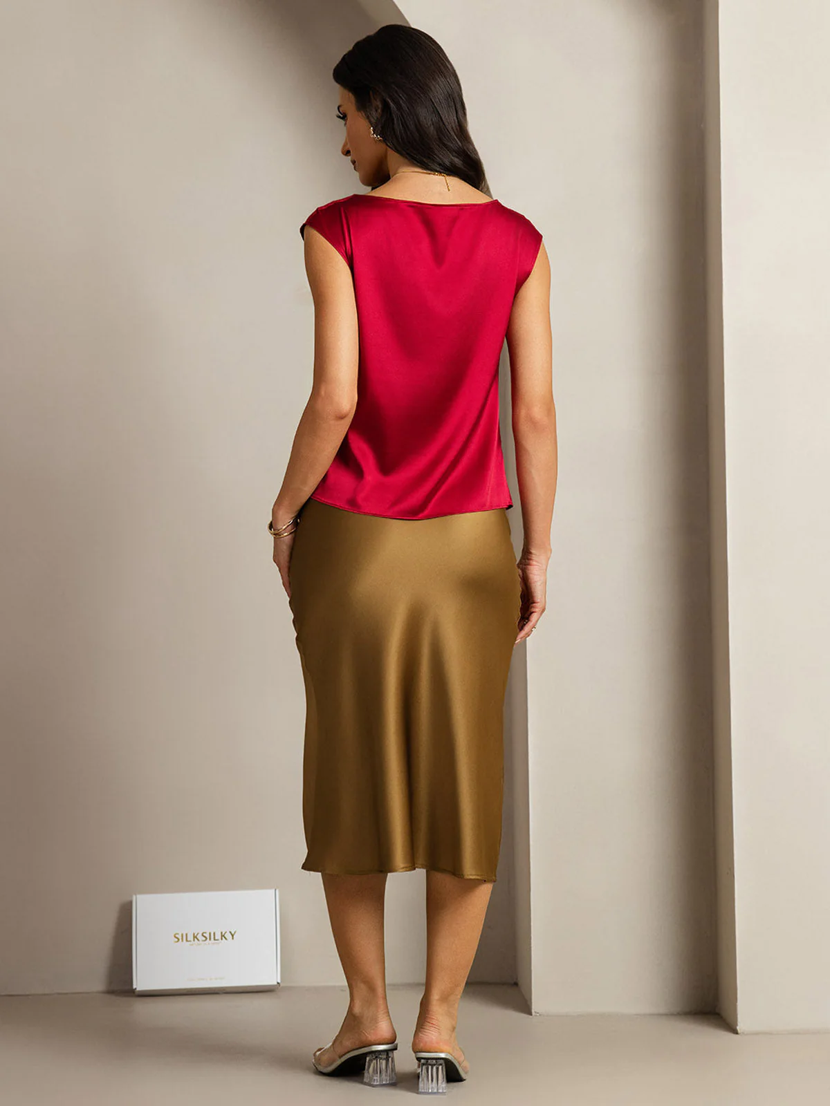 19Momme Zijde Coltrui Met Capmouwen Blouse - Image 69