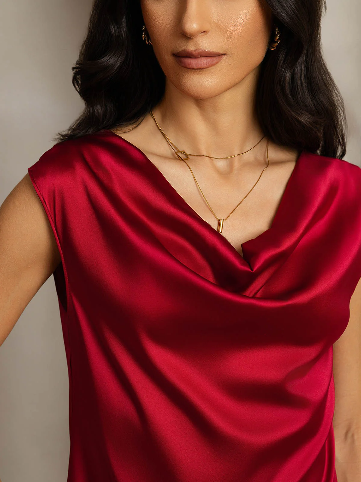 19Momme Zijde Coltrui Met Capmouwen Blouse - Image 72