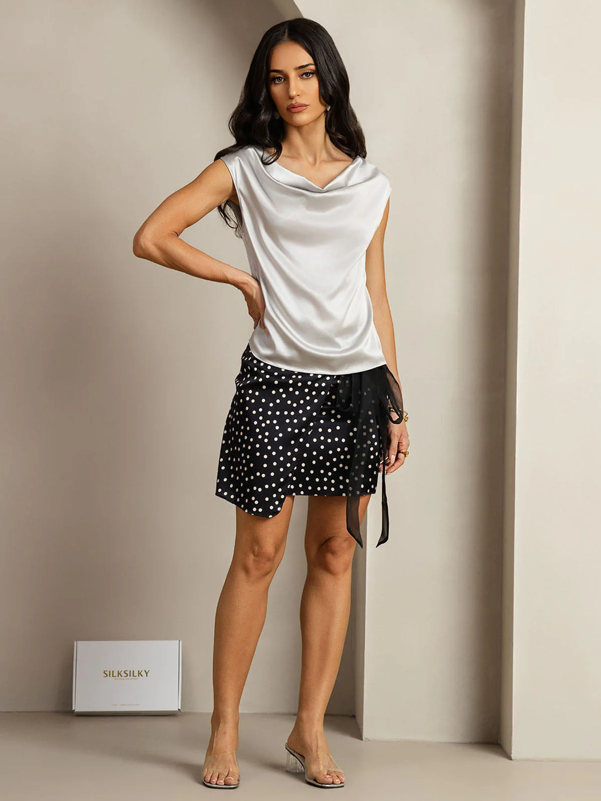 19Momme Zijde Coltrui Met Capmouwen Blouse - Image 75