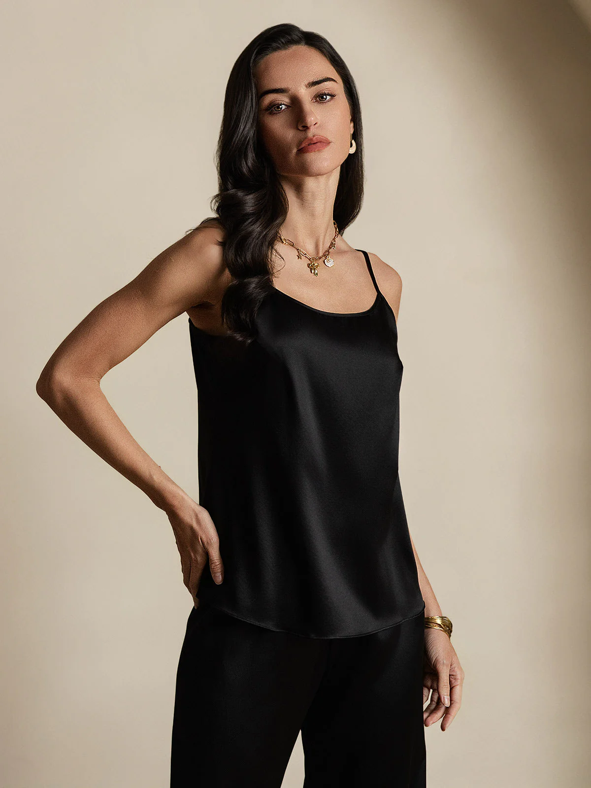 19Momme Zijden Ontspannen Spaghettiband Camisole-top - Image 13