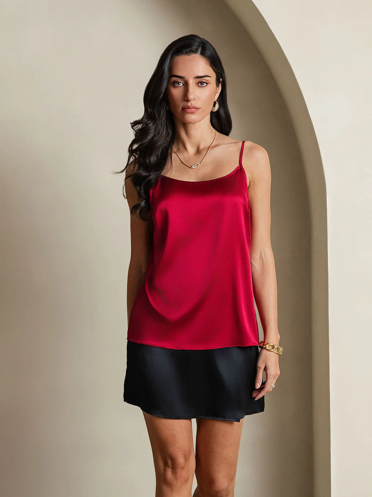 19Momme Zijden Spaghettiband Camisole-top - Image 43