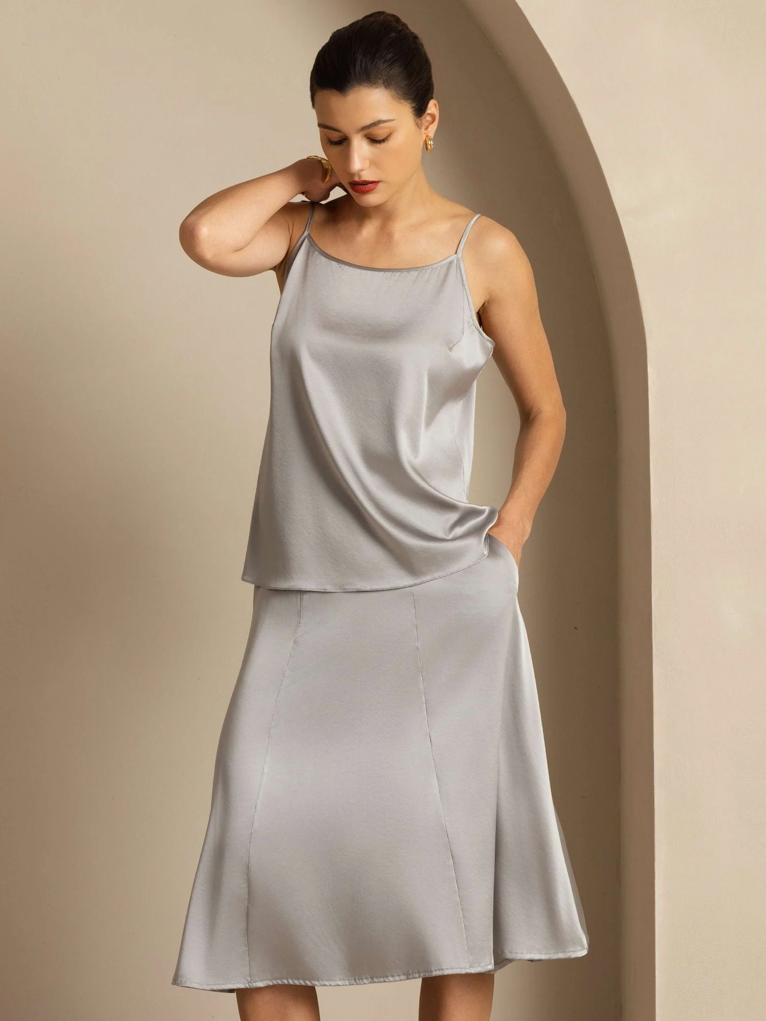 19Momme Zijden Spaghettiband Camisole-top - Image 59