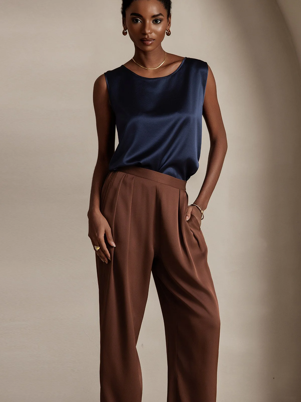 19Momme Zijde Lounge Ronde Hals Tanktop - Image 3