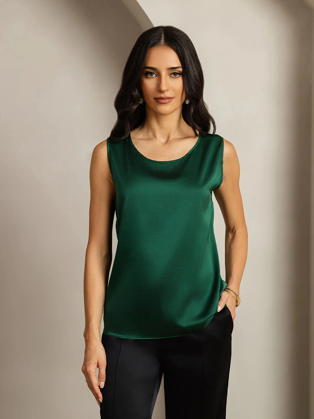 19Momme Zijde Lounge Ronde Hals Tanktop - Image 31
