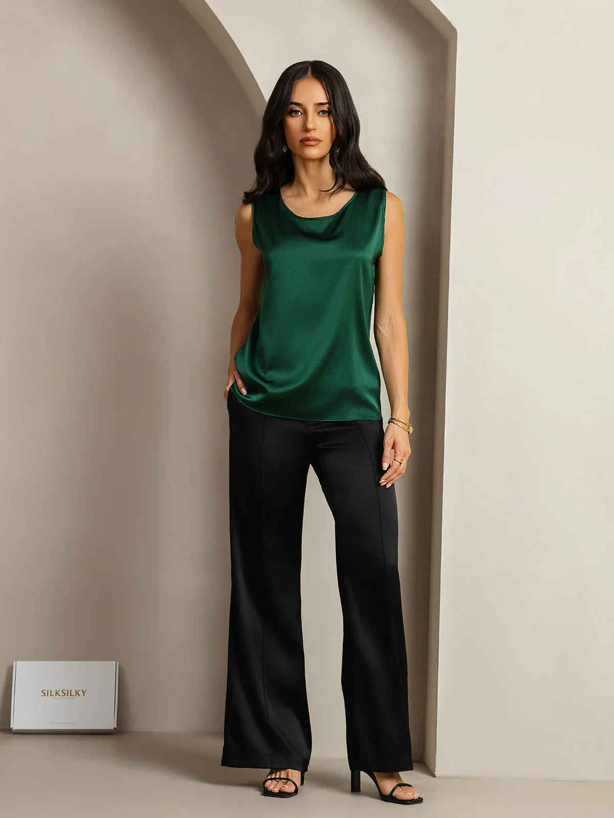 19Momme Zijde Lounge Ronde Hals Tanktop - Image 34