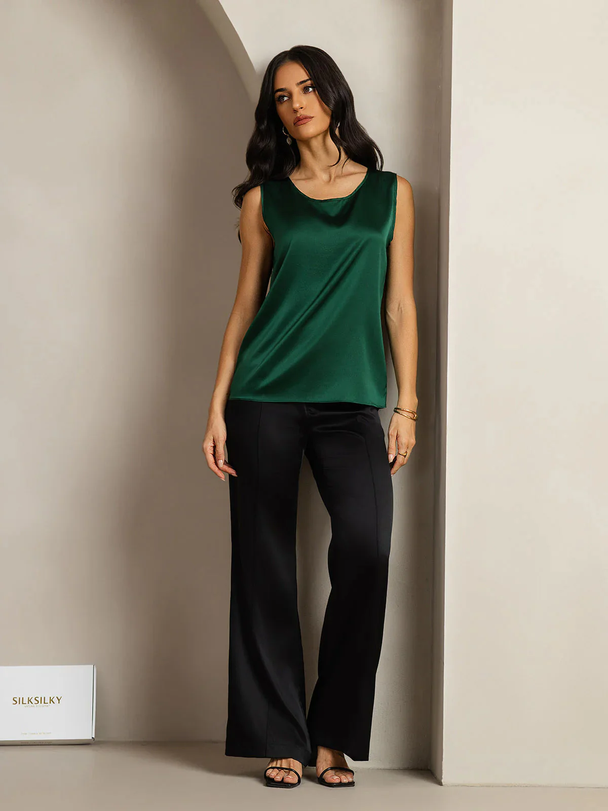 19Momme Zijde Lounge Ronde Hals Tanktop - Image 35