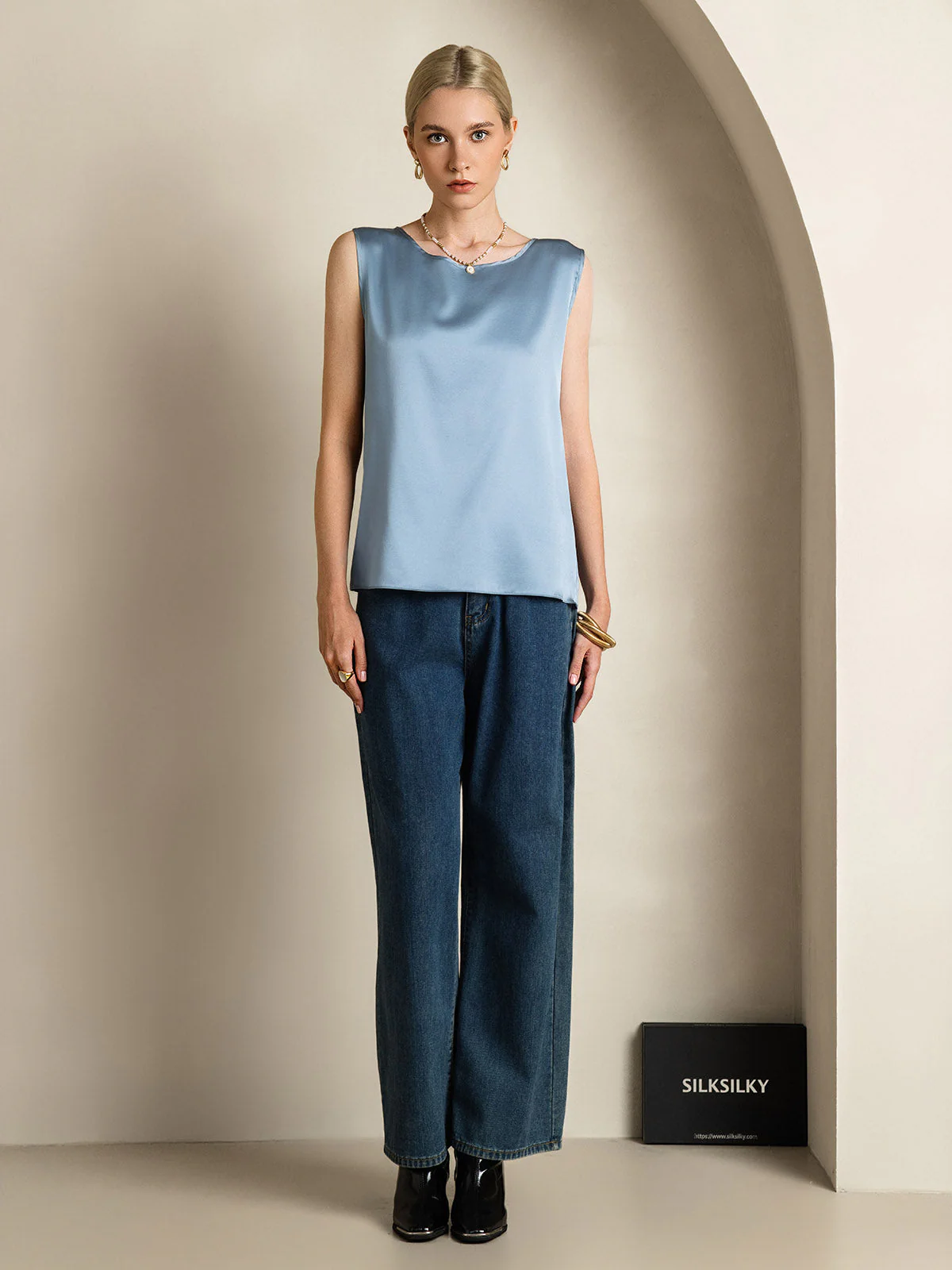 19Momme Zijde Lounge Ronde Hals Tanktop - Image 41