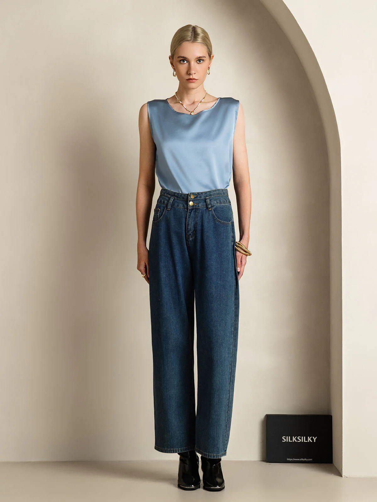 19Momme Zijde Lounge Ronde Hals Tanktop - Image 42