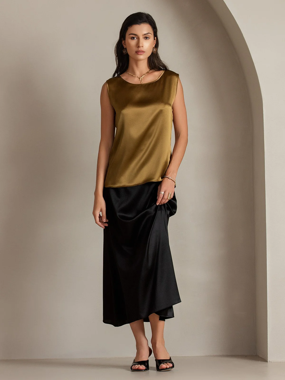 19Momme Zijde Lounge Ronde Hals Tanktop - Image 51