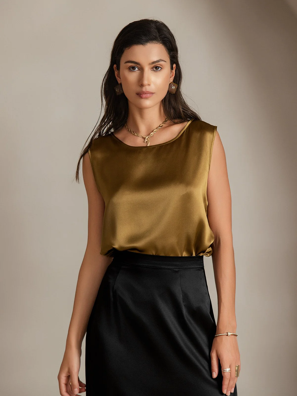 19Momme Zijde Lounge Ronde Hals Tanktop - Image 53