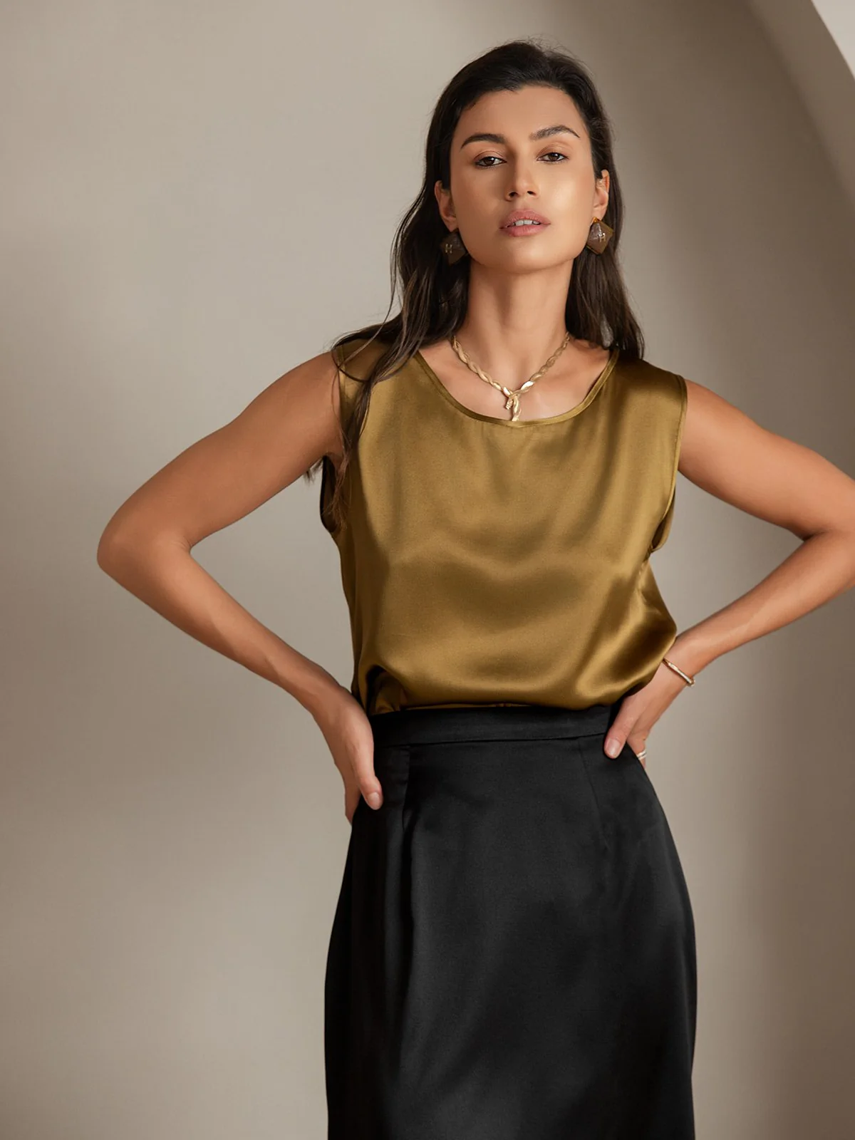 19Momme Zijde Lounge Ronde Hals Tanktop - Image 54