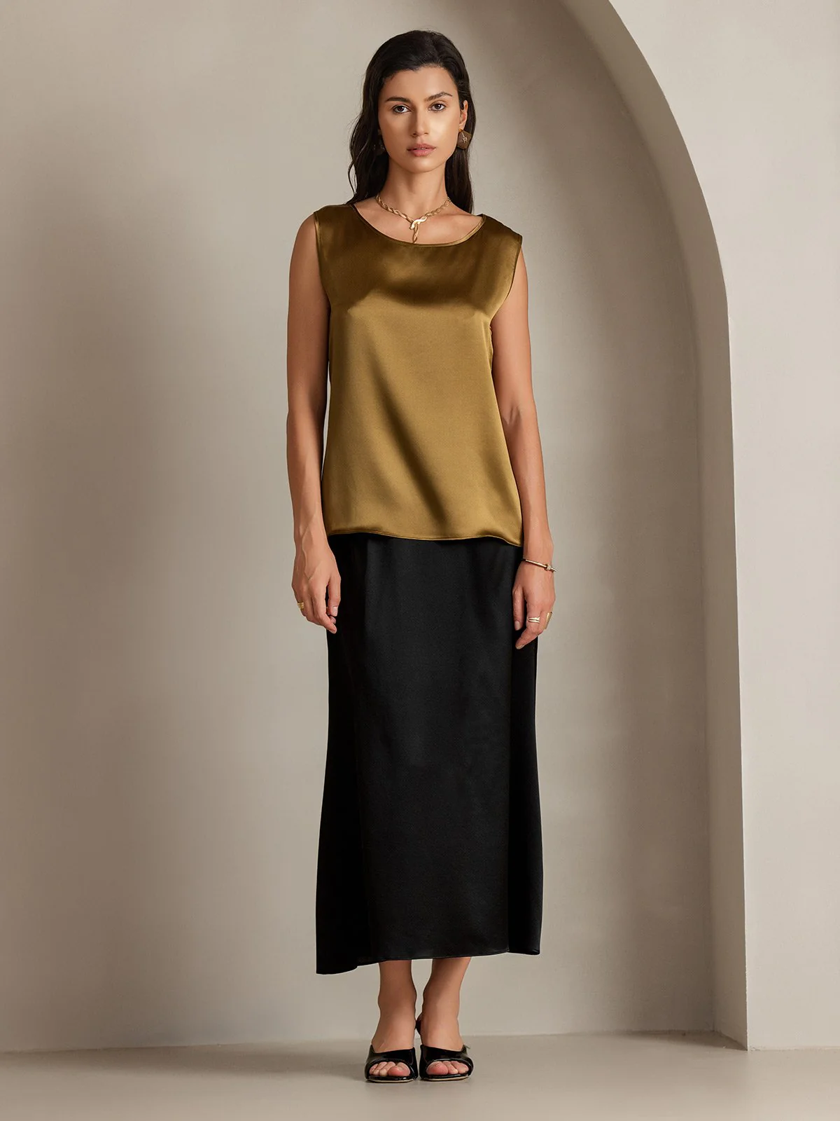 19Momme Zijde Lounge Ronde Hals Tanktop - Image 55