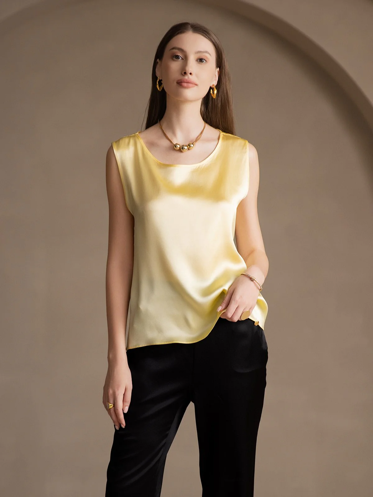 19Momme Zijde Lounge Ronde Hals Tanktop - Image 58