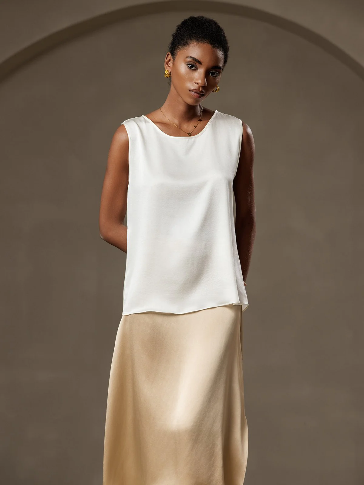 19Momme Zijde Lounge Ronde Hals Tanktop - Image 6