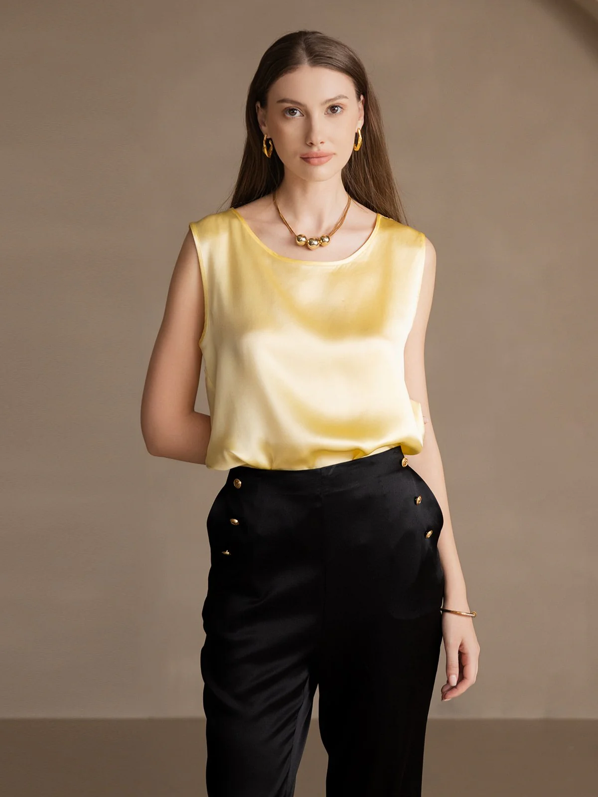 19Momme Zijde Lounge Ronde Hals Tanktop - Image 61
