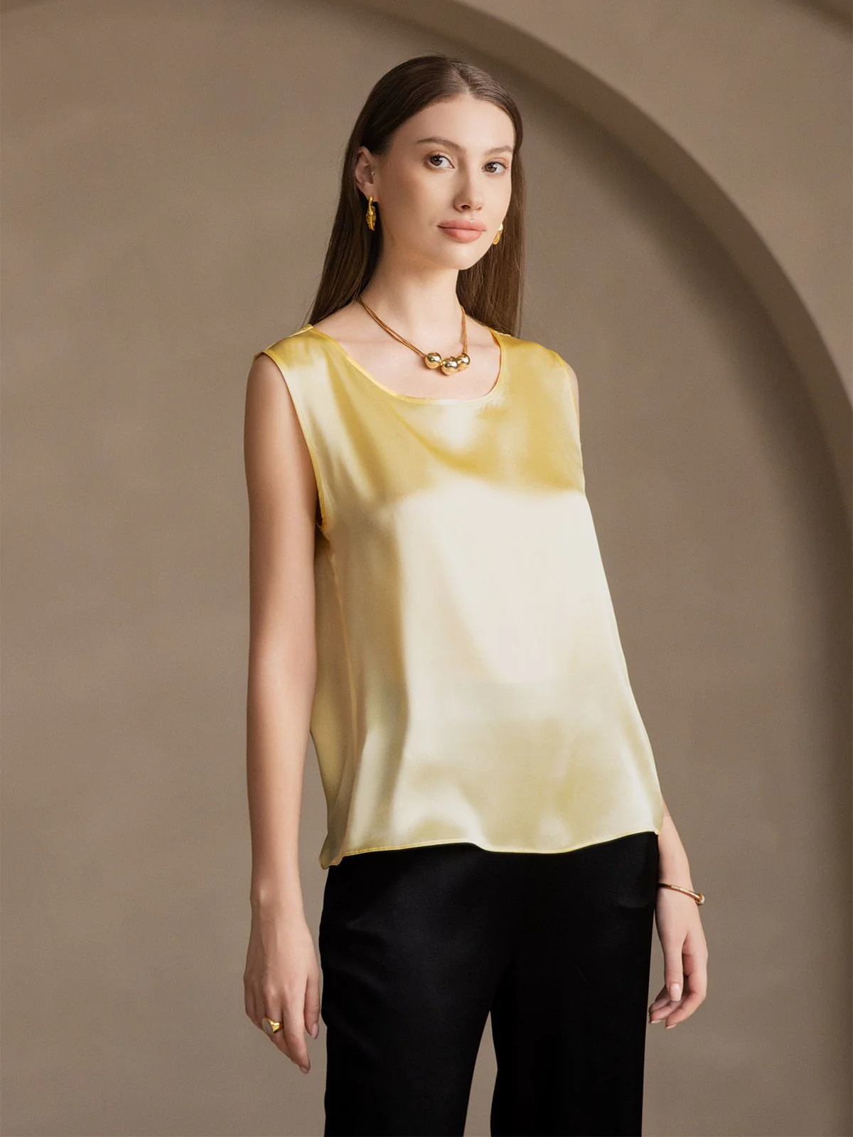 19Momme Zijde Lounge Ronde Hals Tanktop - Image 62