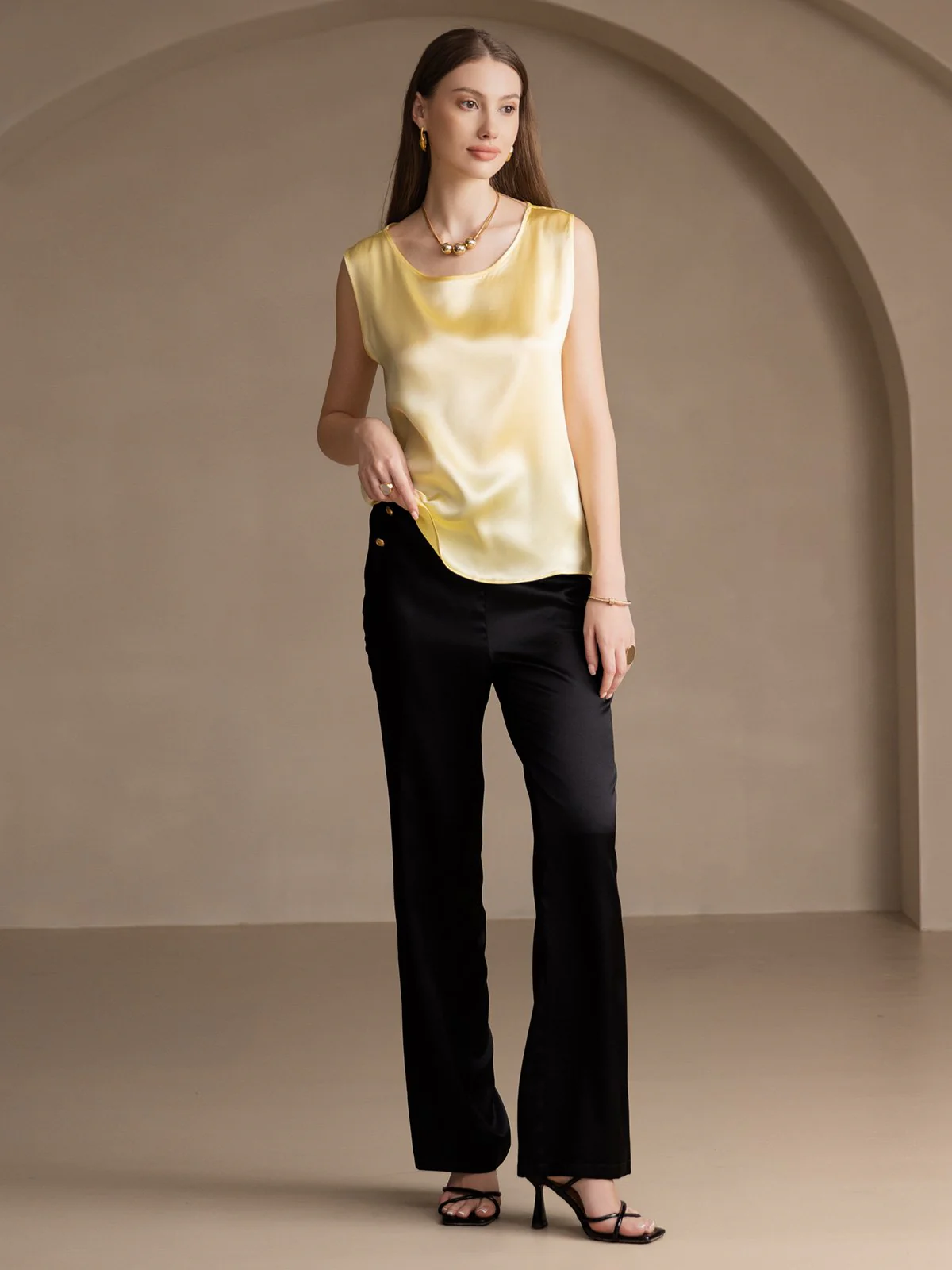 19Momme Zijde Lounge Ronde Hals Tanktop - Image 63