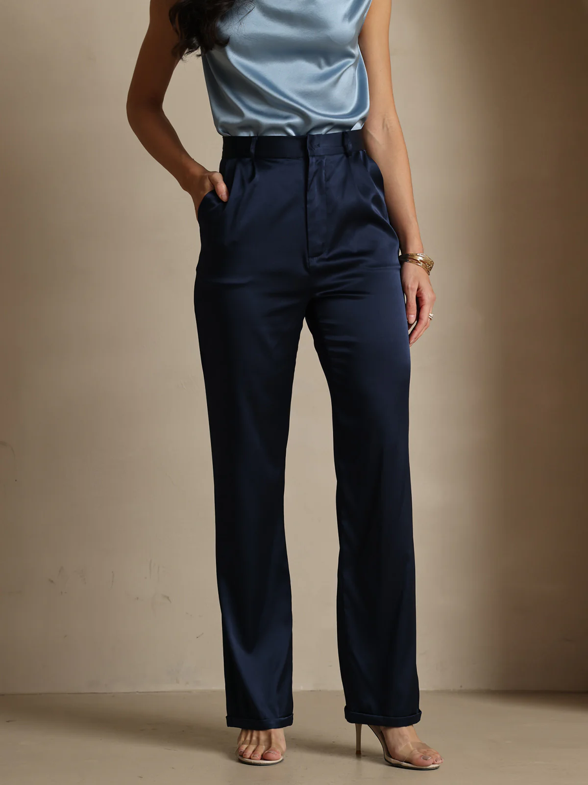 19Momme Zijden tijdloze klassieke rechte pantalon - Image 8