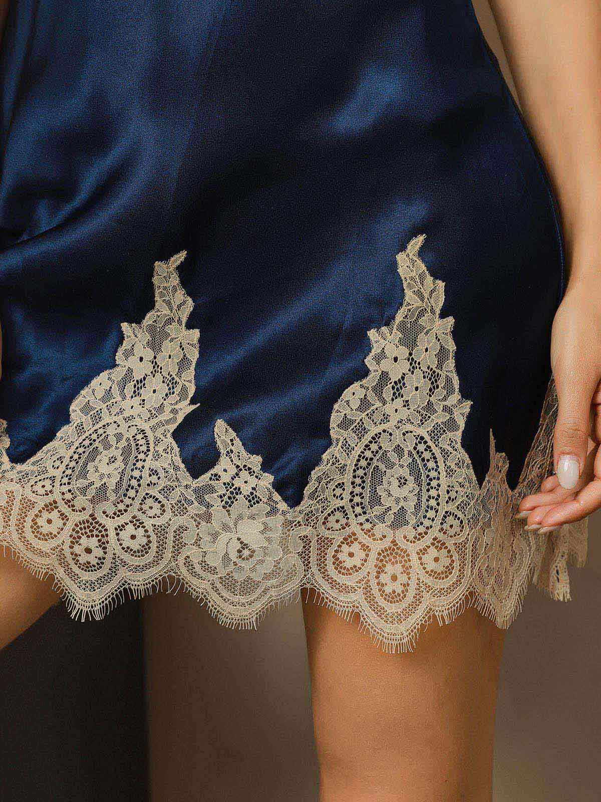 Moerbei Zijde Lace Slip Nachthemd Jurk - Image 5