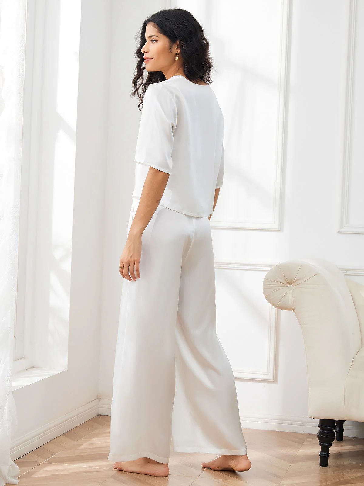 Zuivere Zijde Dames Pyjama Set - Image 36