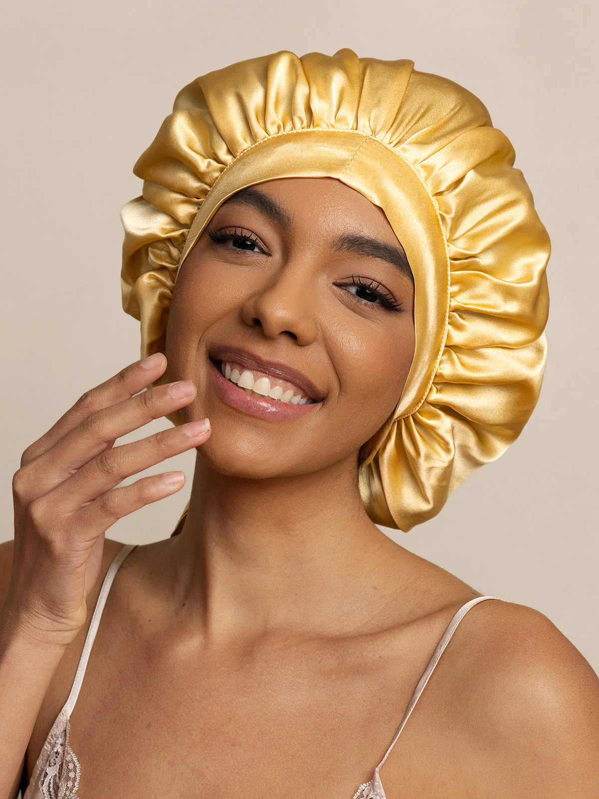 Dames Bonnet van 100% Moerbeizijde met Lange Lintjes - Image 54