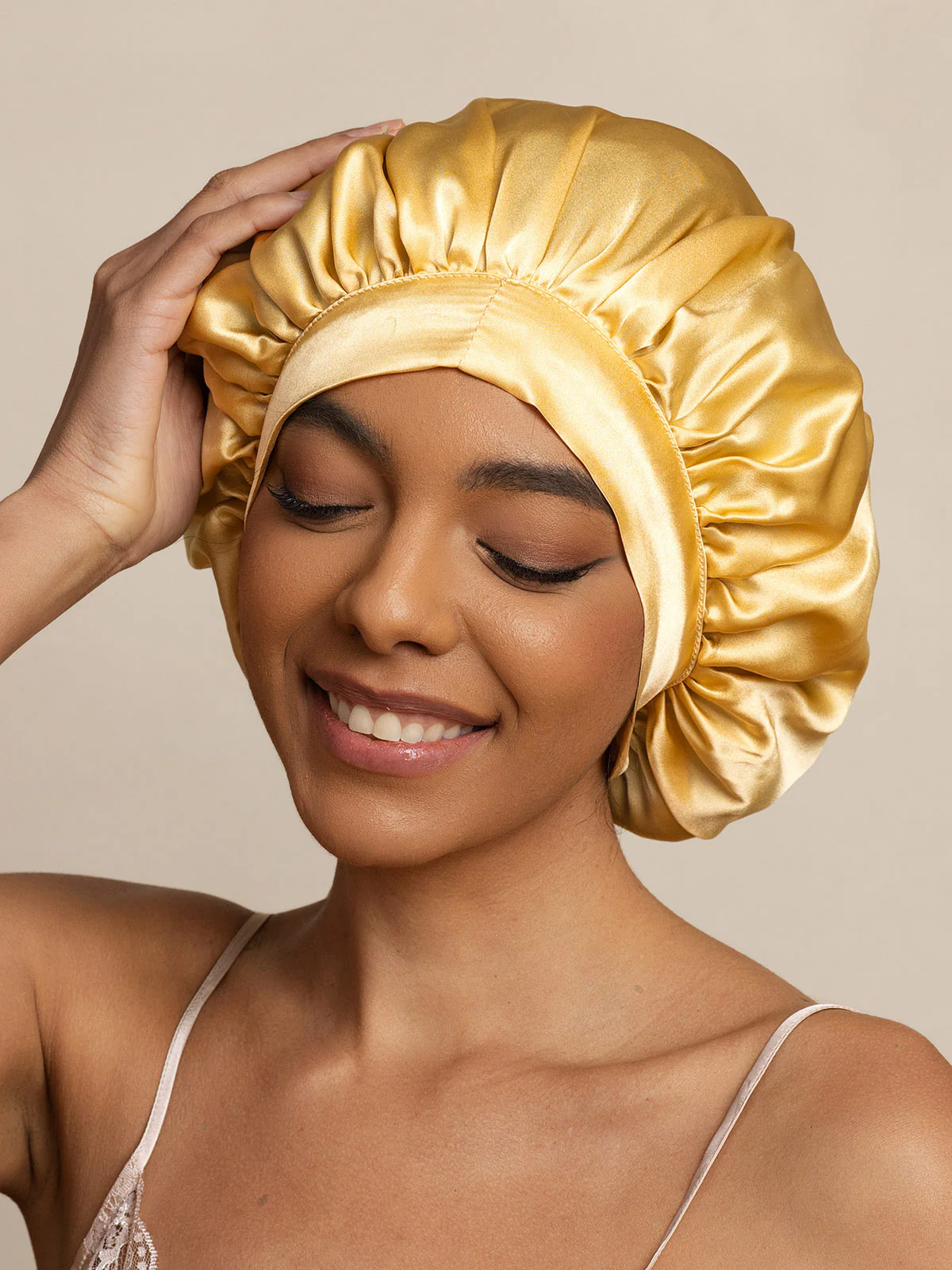 Dames Bonnet van 100% Moerbeizijde met Lange Lintjes - Image 55
