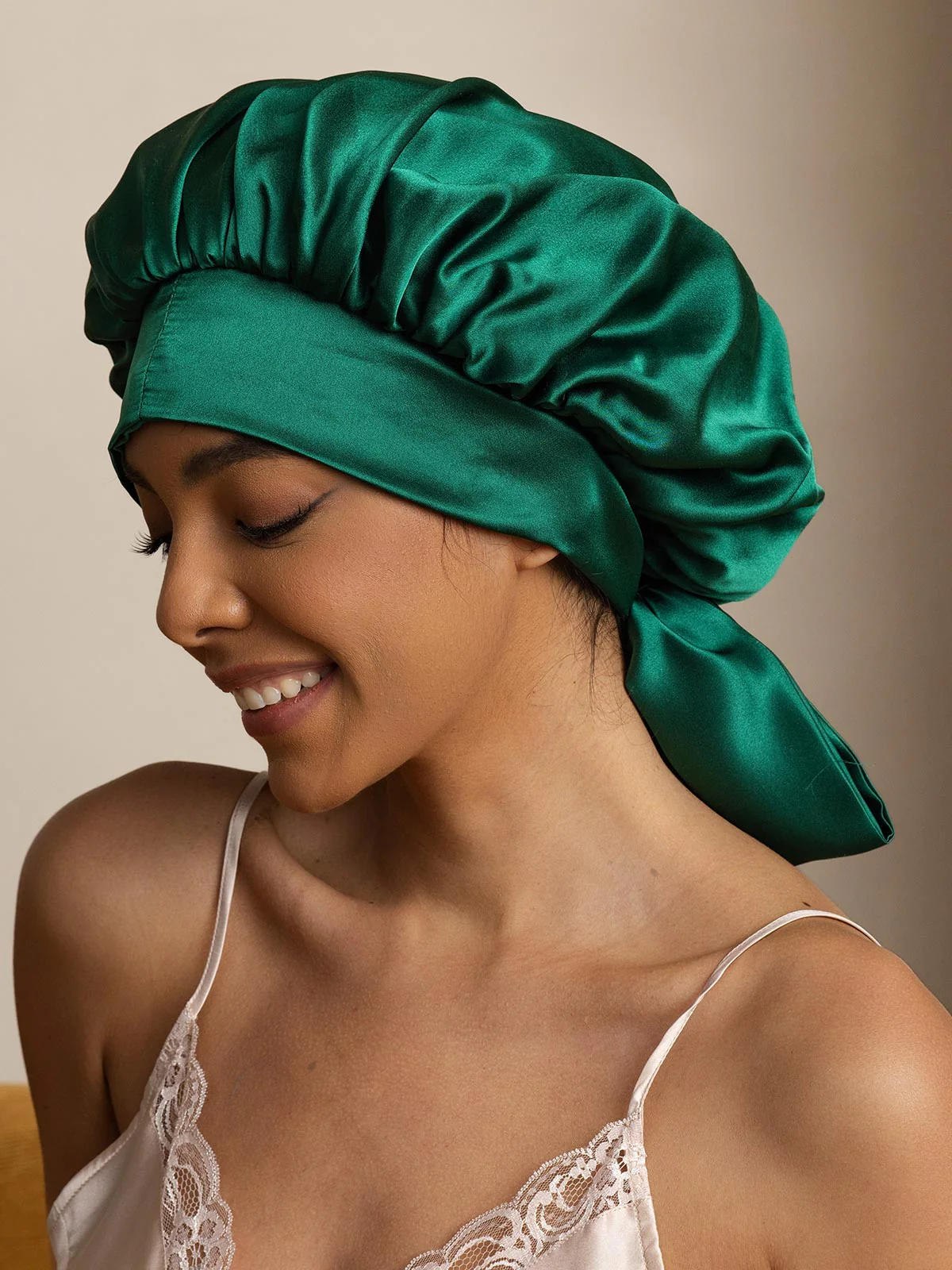 Dames Zijde Casual Slaapmuts met Lange Ribbons (Twee-kleurig en Dubbelzijdig) - Image 9